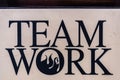 Hard plastic plate with word Ã¢â¬Åteam workÃ¢â¬Â. Royalty Free Stock Photo